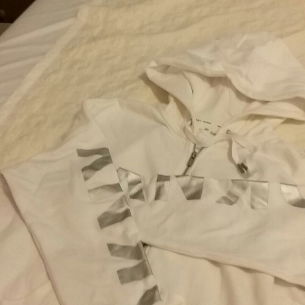 Put In An Offer - DKNY Sport White Zipper Hoodie